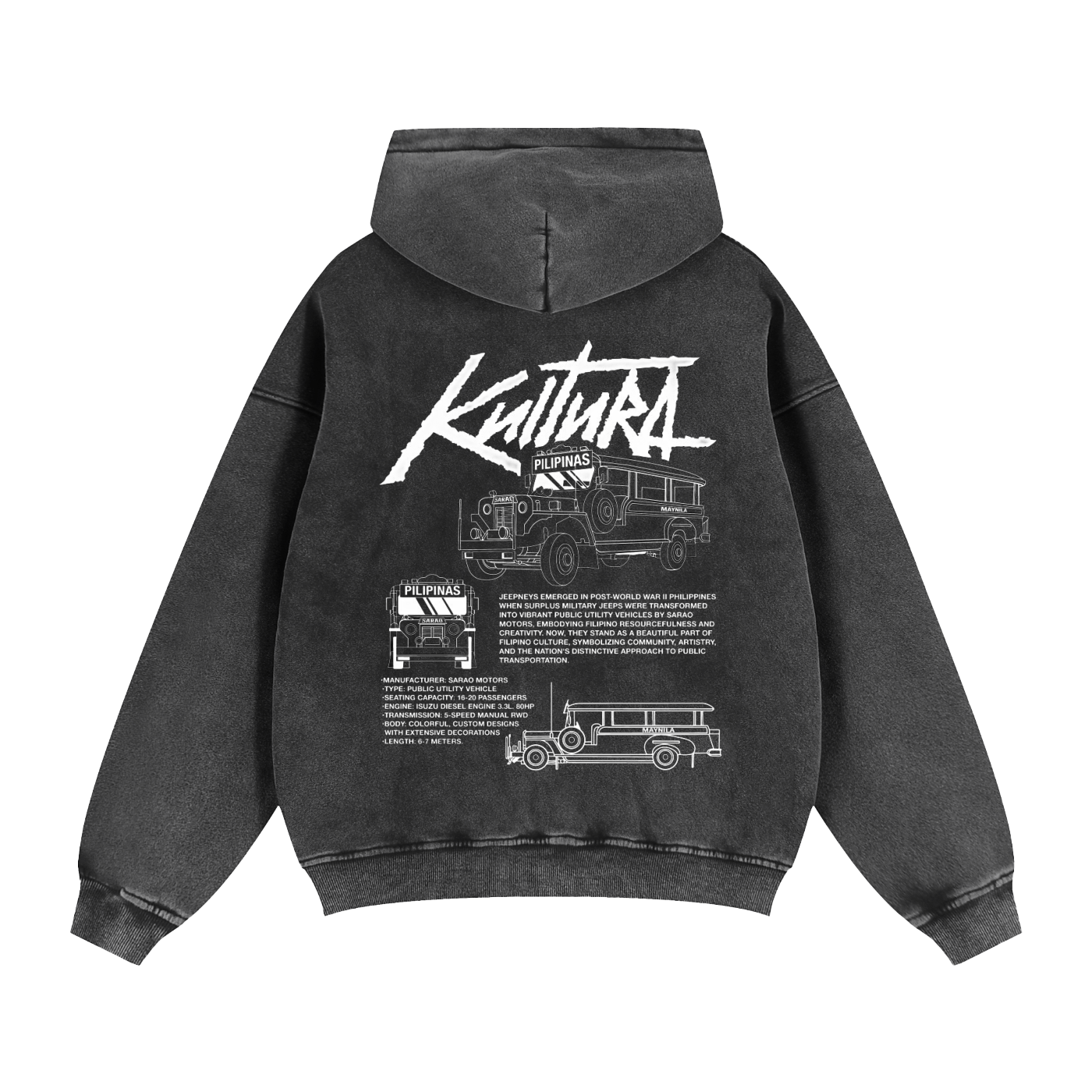 Kultura Apparel Y2K Jeepney Zip-Up Hoodie